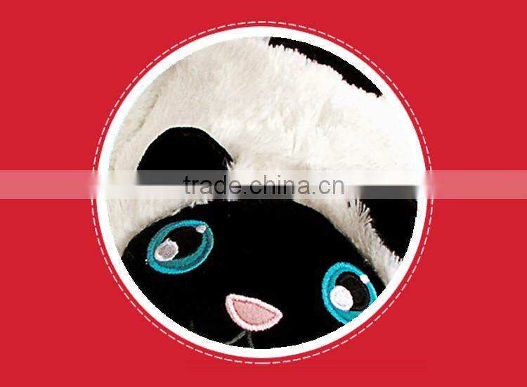 Wholesale custom novelty black winter fancy animal plush slippers for girls