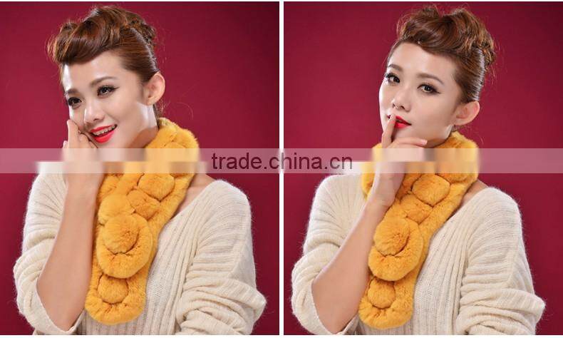 rabbit fur long scarf