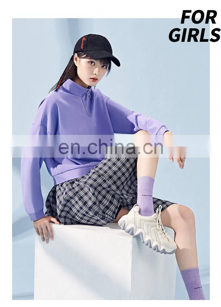 Clothing manufacturers custom-made women's spring and autumn new terry cloth half zipper casual sweater plus size pullover