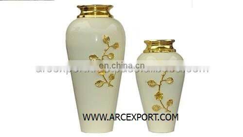 gold plated flower vase