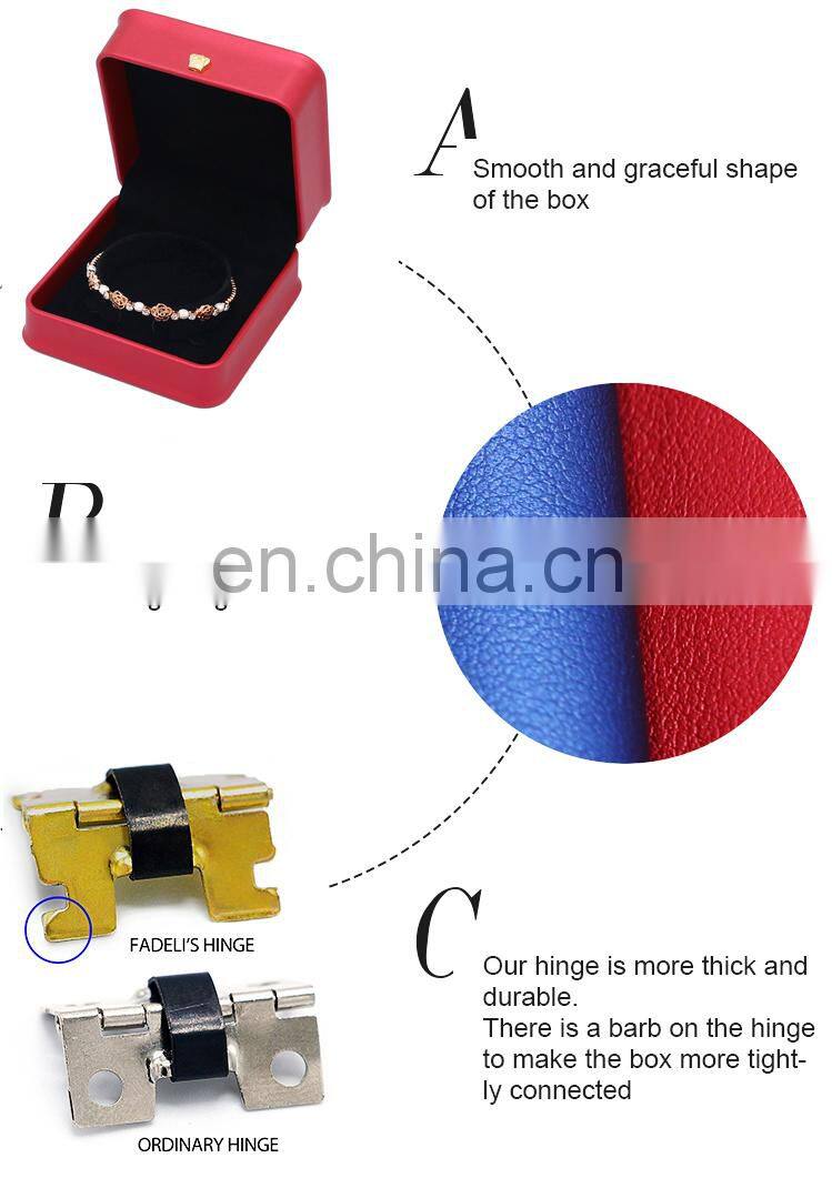Supplier Romantic Velvet Insert Pendant Ring Holder Case PU Leather Bangle Jewelry Box