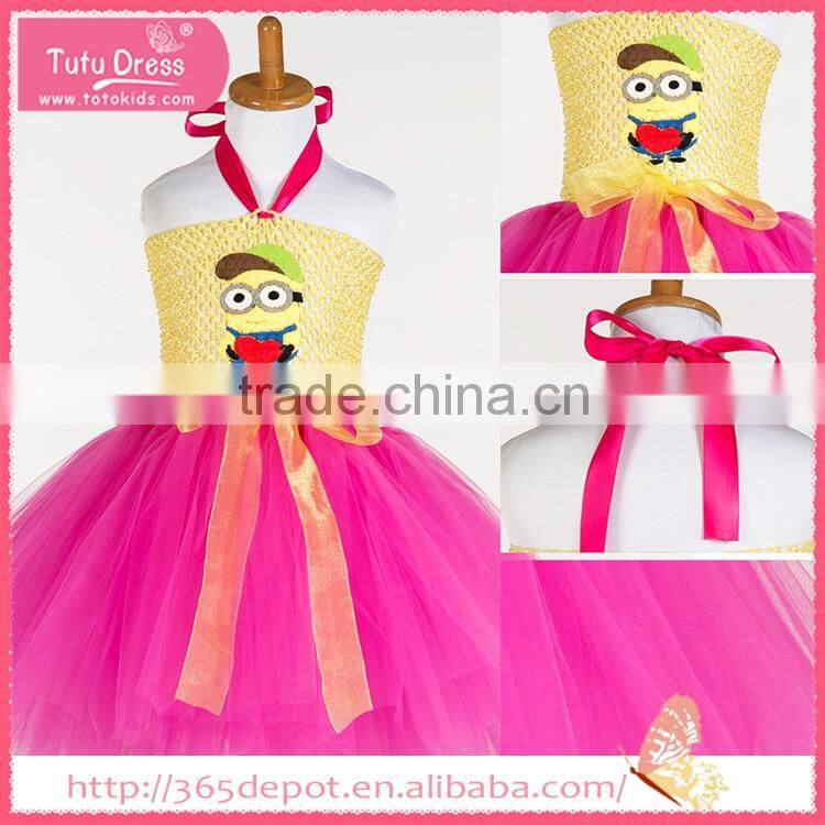 Halter top fuchsia puffy tutu gauze dress halloween costume