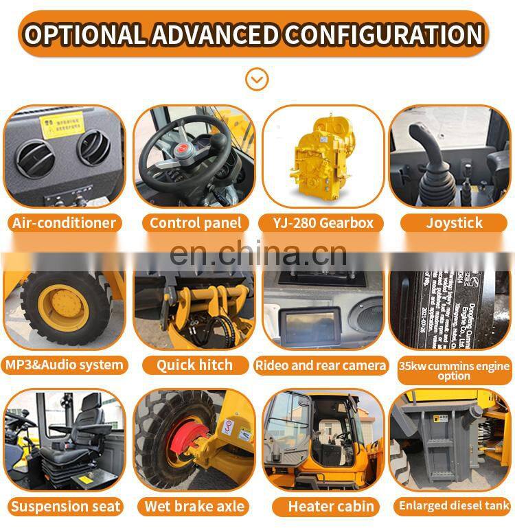 1.2T hydraulic mini front wheel loader ZL12F with Snow tires