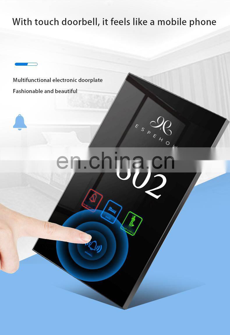 LED Backlight Digital Display Colors Hotel Room Number Door Sign Plate Electronic Hotel Doorplate