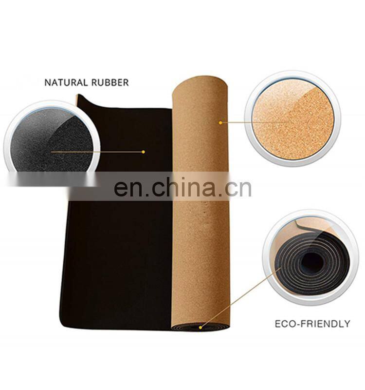 Eco Friendly 5mm Natural Cork and Rubber Yoga Mat
