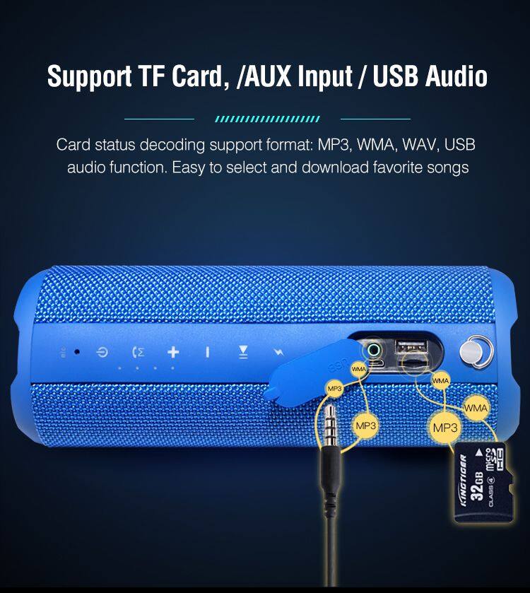 Newest Super Bass Desktop Ipx5 Sports Handsfree Portable Waterproof Outdoor Mini True Wireless Speaker