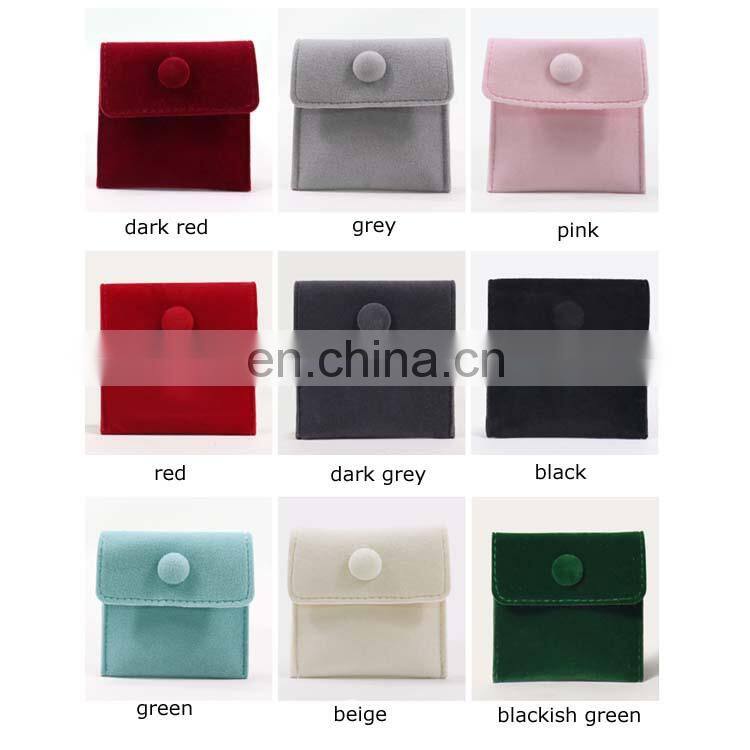 High Quality Velvet Jewelry Packaging Bags Pouch With Snap Button For Necklaces Bracelet Rings