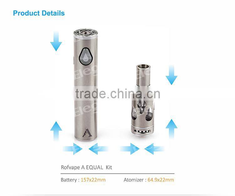 2015 Newest vape mod!100% Original Rofvape A Equal Kit 3000mah 0.3/0.5ohm VS eGo one mini Rofvape A Equal kit factory price