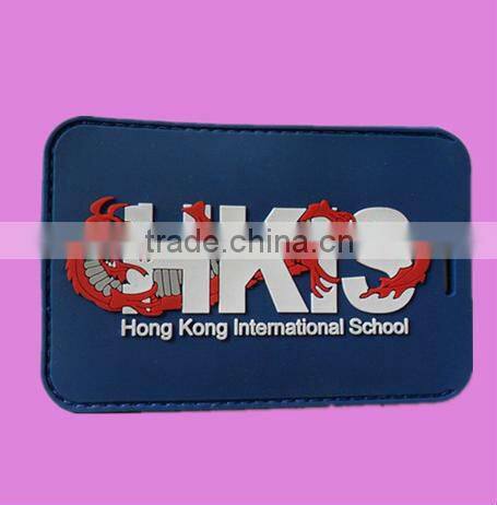luggage Tag with insert name card, 2D embossed silicone luggage tags