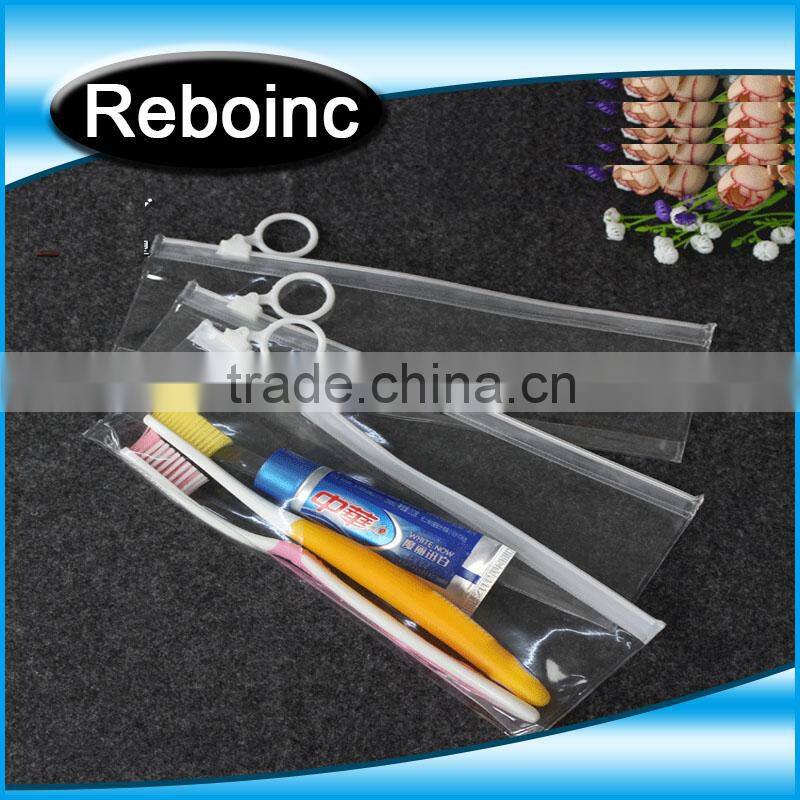 Slider ziplock frosted pvc bag for toliety packing frost pvc bag for tooth brush