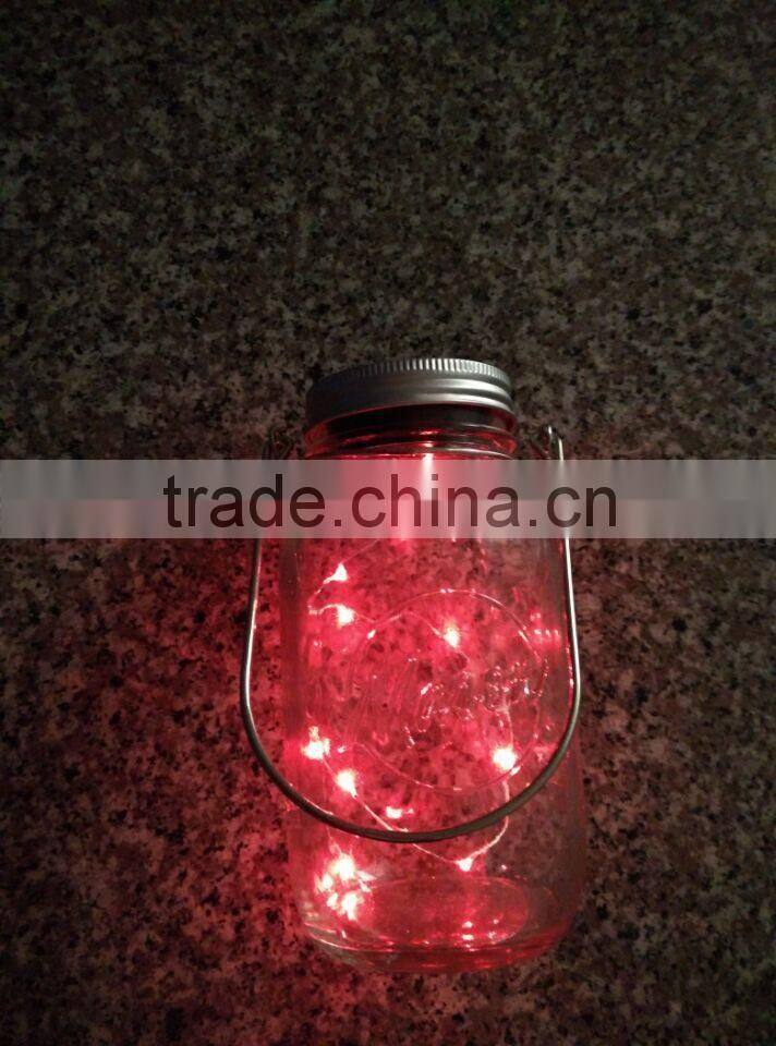 16oz glass mason jar with solar light lid