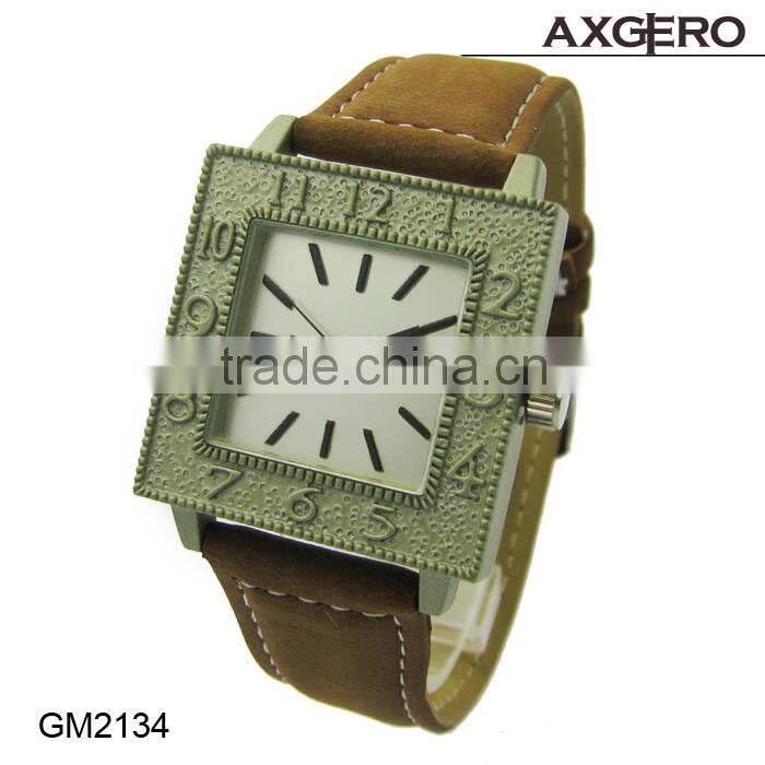 Fahion man watch vintage leather watch design item, canvas strap watch