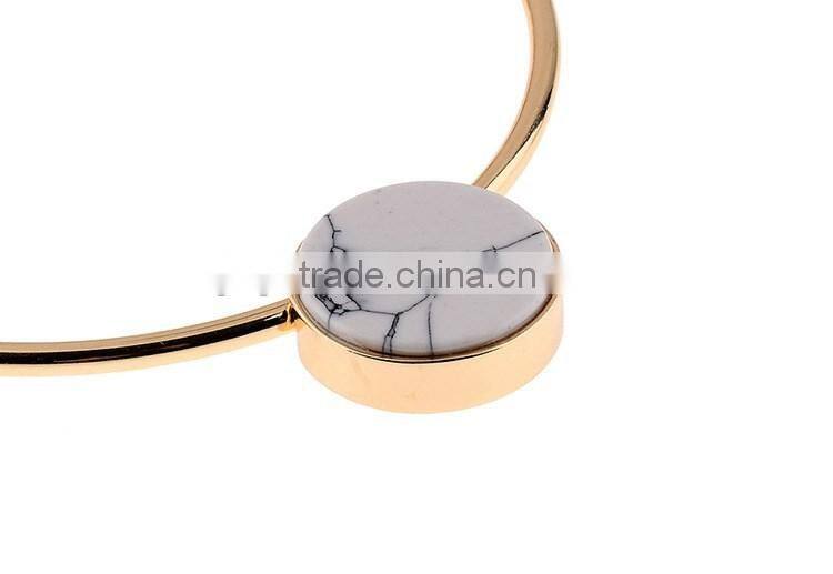 Fashionable Turquoise Jewelry Gold Choker Earrings Necklace Set