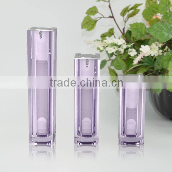 Gradient plastic square acrylic 50ml cosmetic airless bottles
