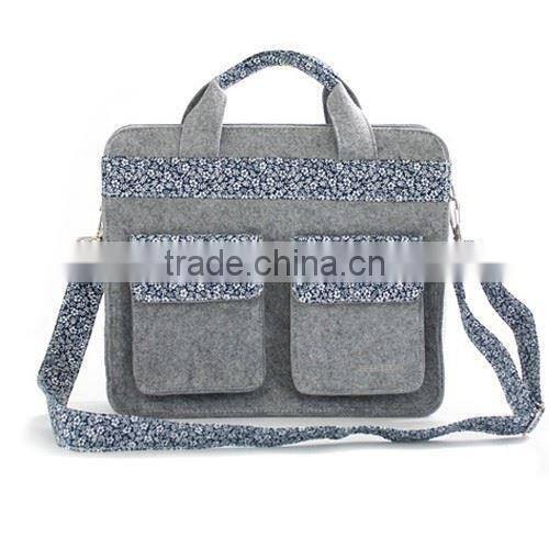 Fashionable Felt Laptop Bag Felt Bag With Embroidery