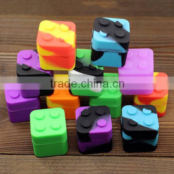 Non-stick custom silicone bho container lego slick butane hash silicone container silicone wax jar 9ml