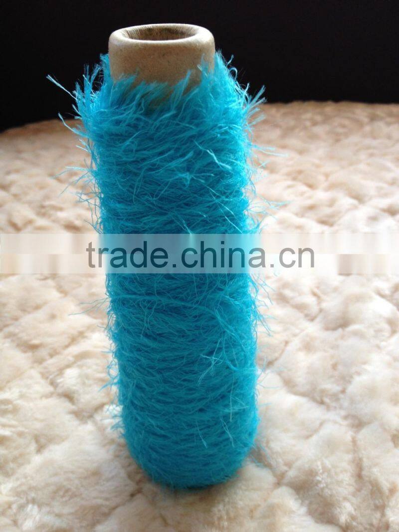 Dyed 100%Polyester Feather Knitting crochet yarn for hand knitting scarf