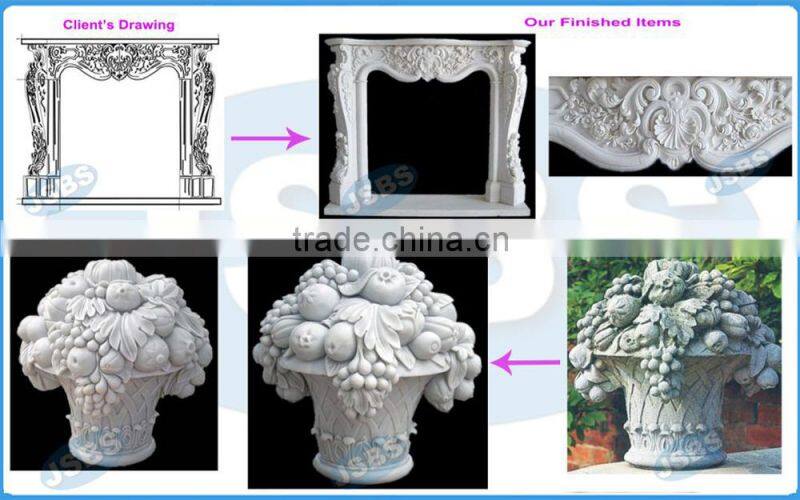 white marble flower carving relief