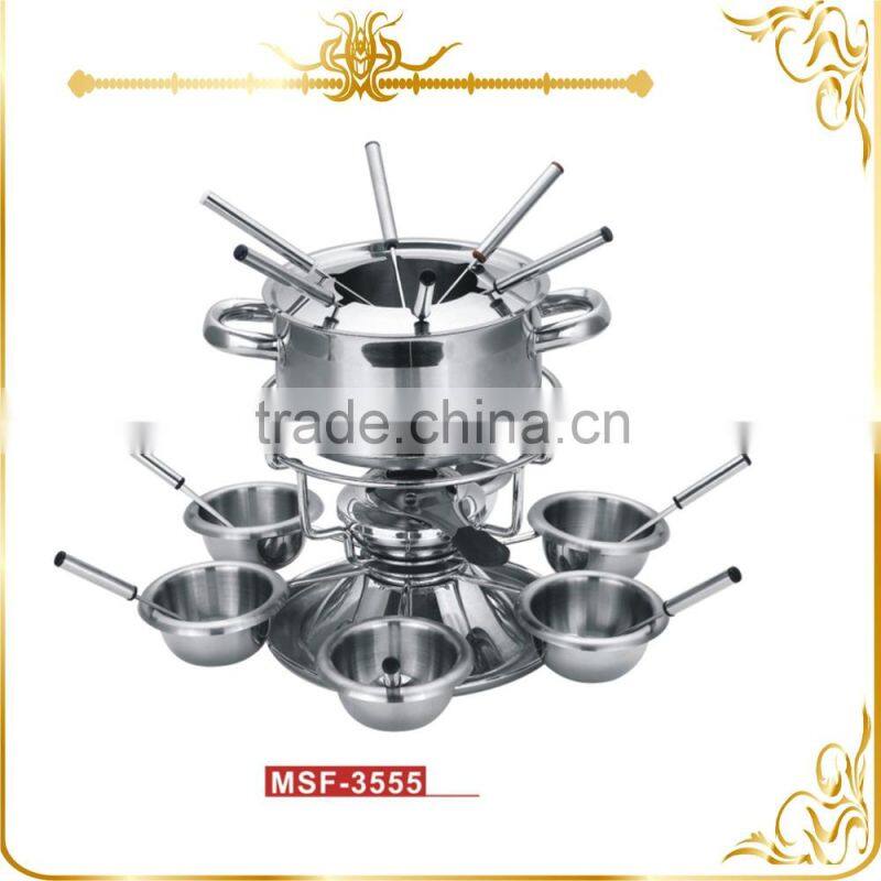 MSF-3555 24pcs stainless steel fondue set chocolate fondue pot boiler insert for cheese & chocolate