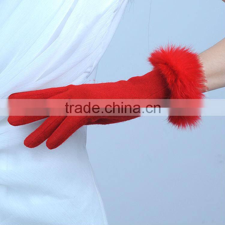 2014 fashion new design pretty lovely cute ladies wool gloves