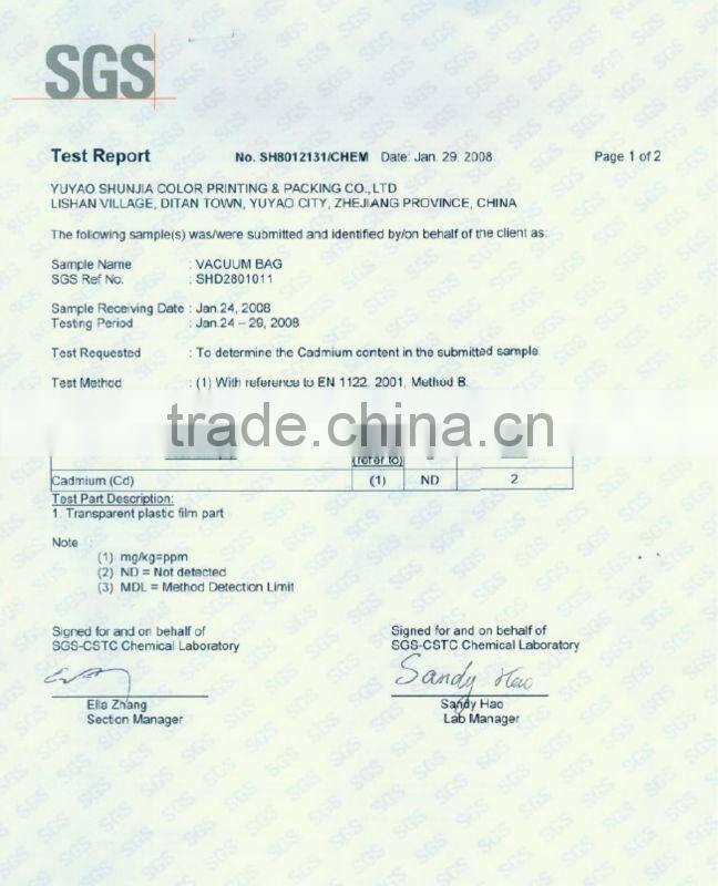 Space bag for bedding