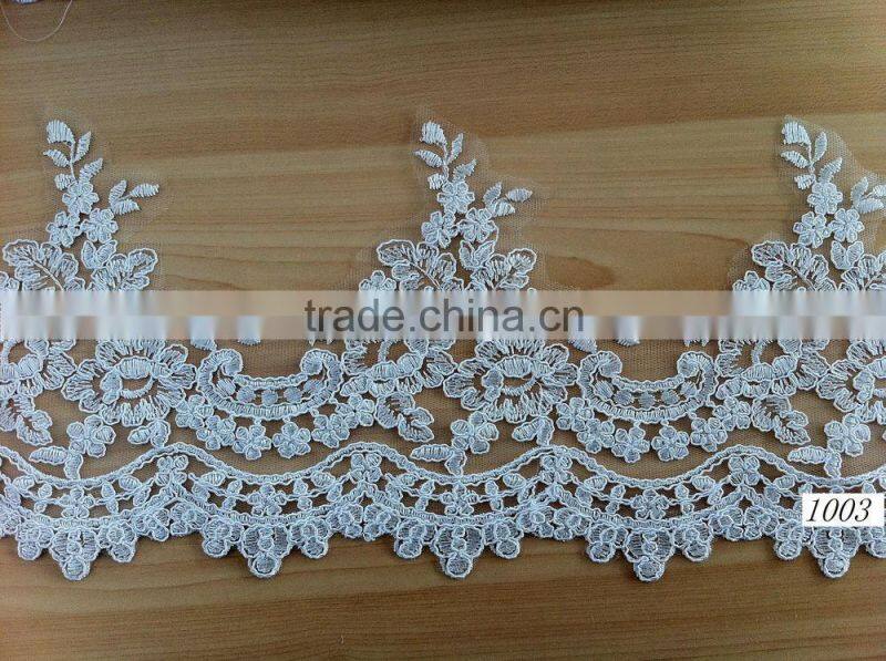 2015 whosale new design bridal cording lace trim