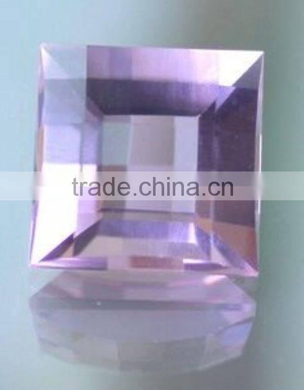 Hot seller purple glass princess cut cabochon gemstone
