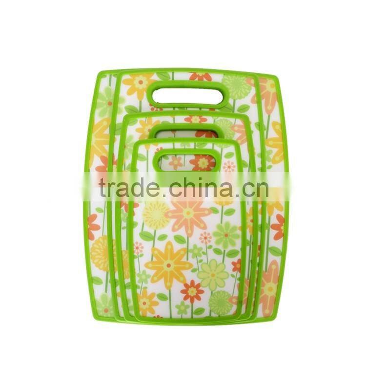 Ebay hot sell kitchen board chopping board with deco cutting board with hole