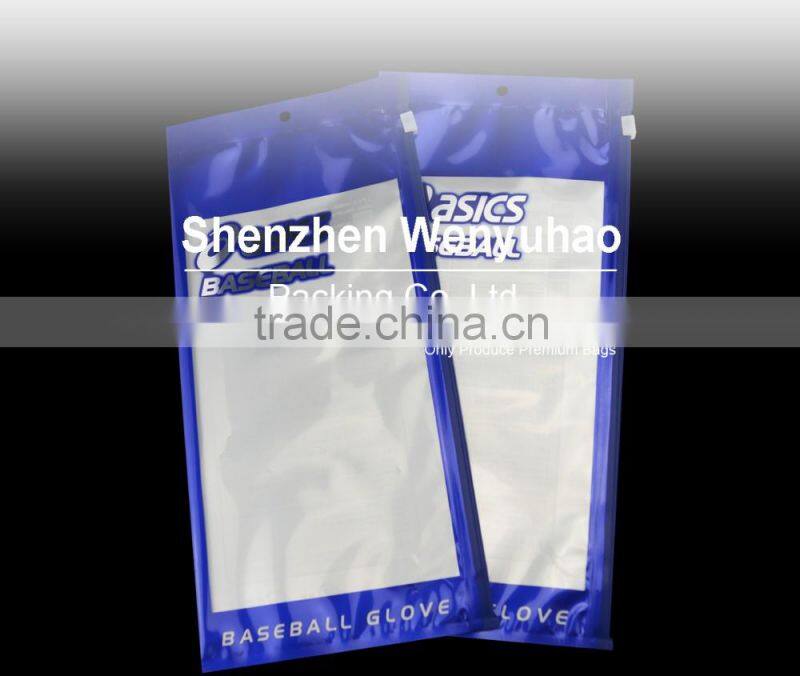 12x28cm printable laminated header bag with slider zipper