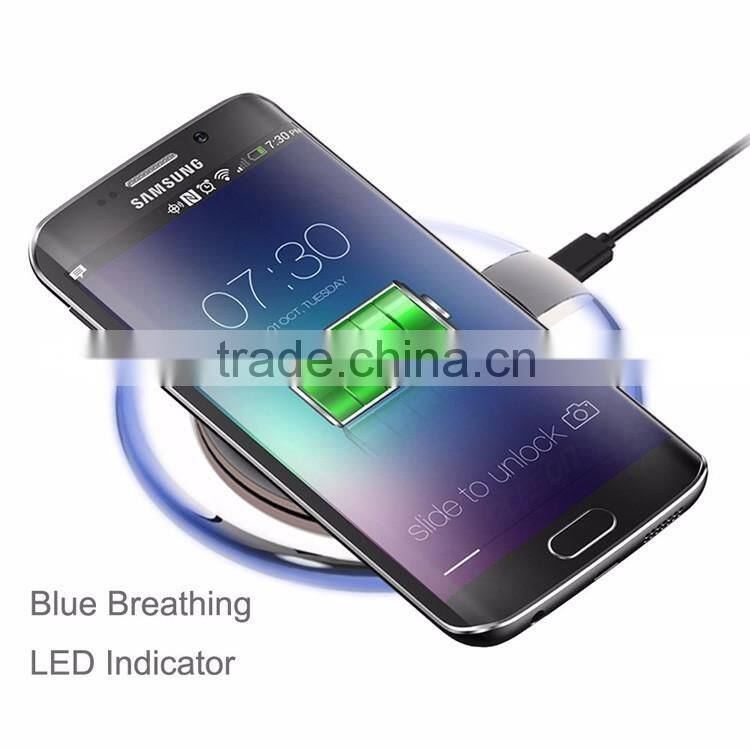 China manufacture Wireless charger for Samsung Galaxy S6 ,universal Qi wireless charger
