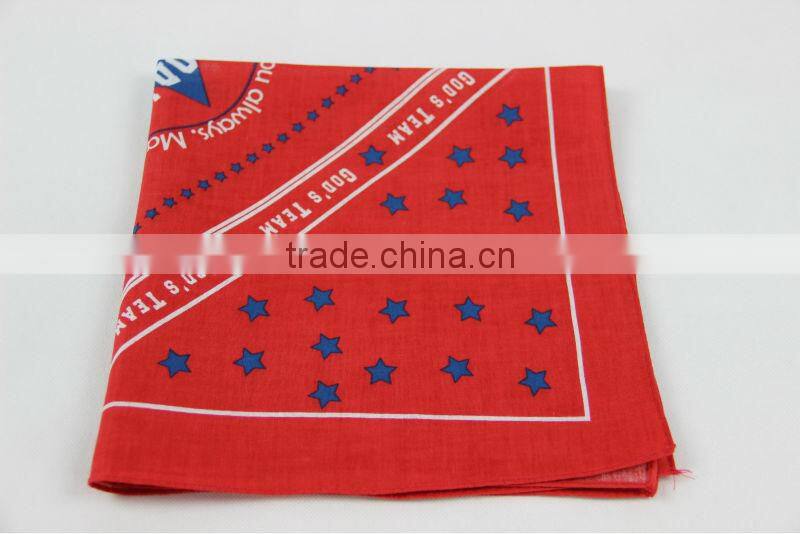 printing red cotton bandana for head