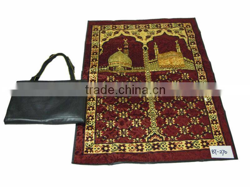 chenille muslim prayer rug with bag Muslim rugs