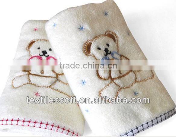 Cute teddy bear overlock cloth embroidered cotton towel