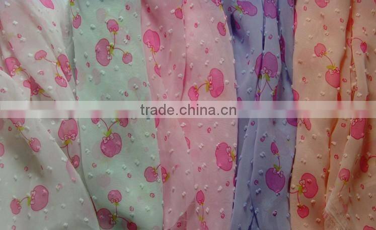 Factory direct sales 2015 NEW 75D chiffon JACQUARD fabric for ladys blouses and dresses,scrafts,Garment,wedding dress etc
