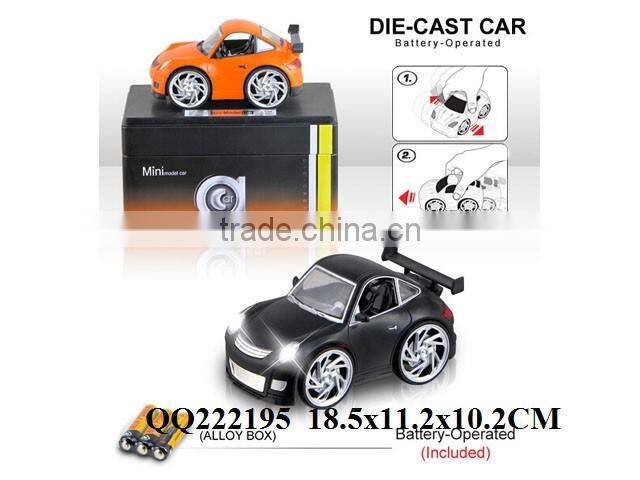 1:28 Hand-Driven Reaction Metal toy car with light &music