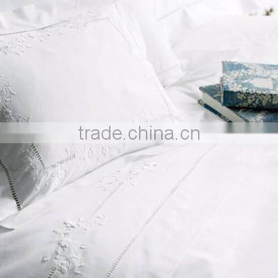 Hand hemstitch and embroidered bedding set no.2