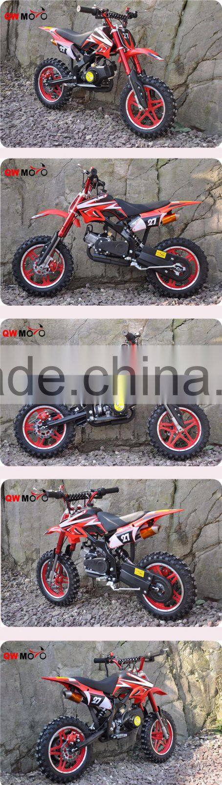 QWMOTO CE 49cc Mini moto 50cc dirt bike pocket bike pull start Motorcycle 49cc off road mini kids bike