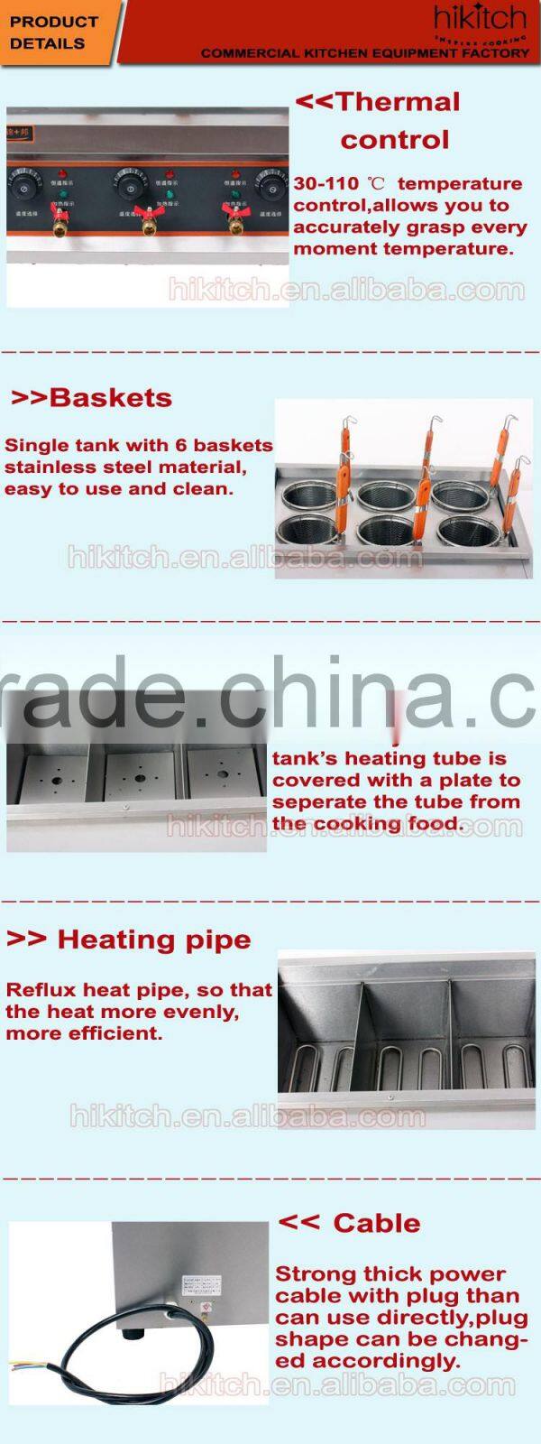 Commercial table top 6 baskets electric noodle cooker