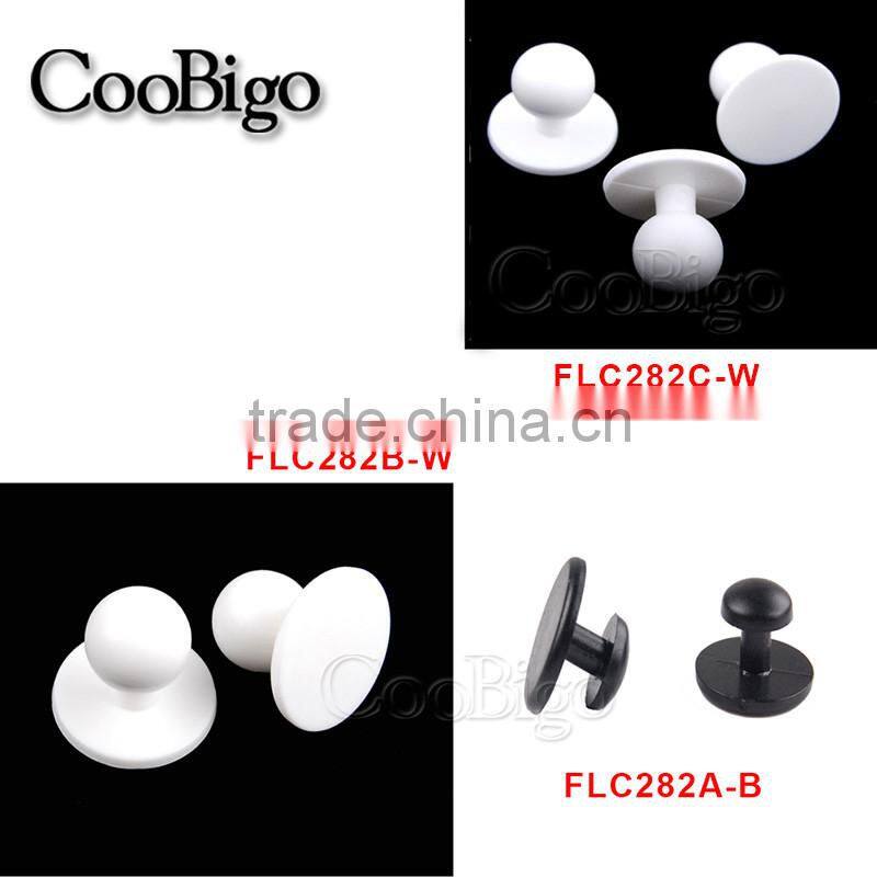 Plastic Round Movable Jacket Chef Coat Stud Button Black or White #FLC282A-B/B-W/C-W