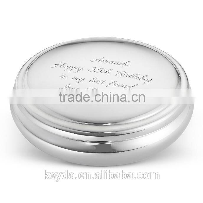 metal Jewelry Boxes Material jewelry round Keepsake Box