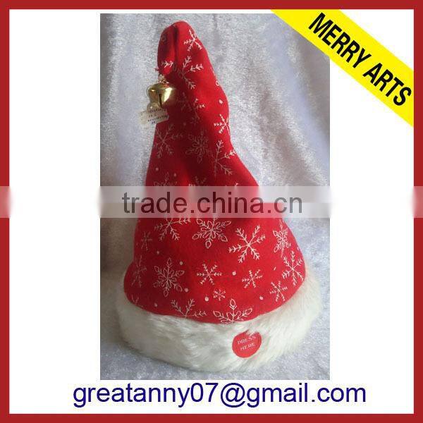 yiwu factory high quality custom decorated santa hat chrismas hats for sale