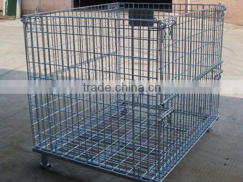 foldable wire mesh container stackable