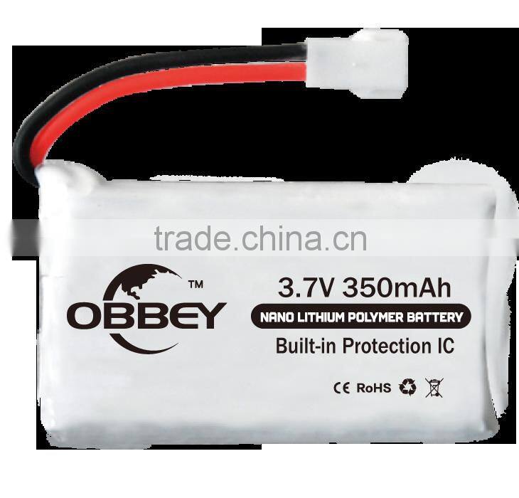 350mah real capcaity 1s 3.7v lipo battery with JST Connector for RC drone