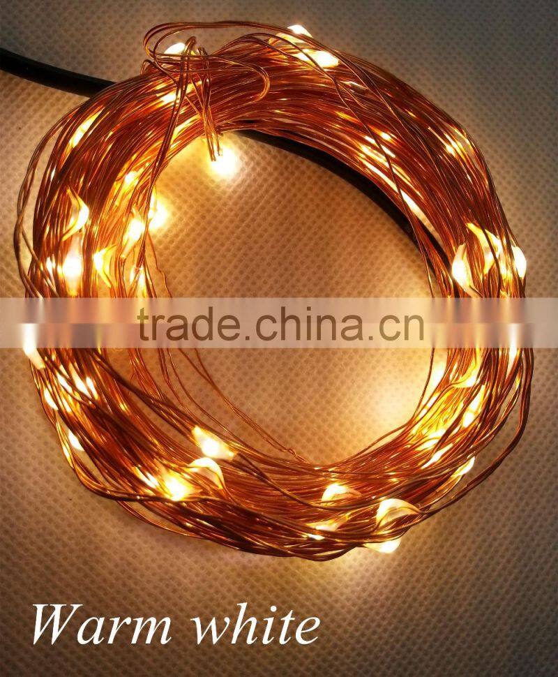 10M 100 Leds silver and copper wire mini string fairy lights with 4 customerized plug adapter