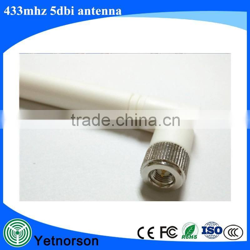 nickel plated SMA male white rubber 433mhz antenna