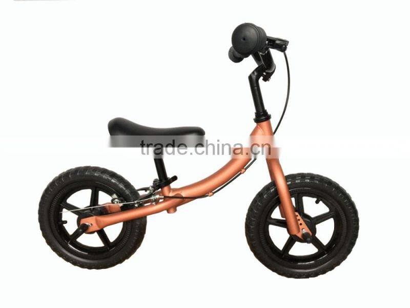 2016 12" cheap balance bike bicicleta/ 12 Classic No-Pedal Balance Bike Brown/ light weight walking bicycle for sale(PW-T12501)