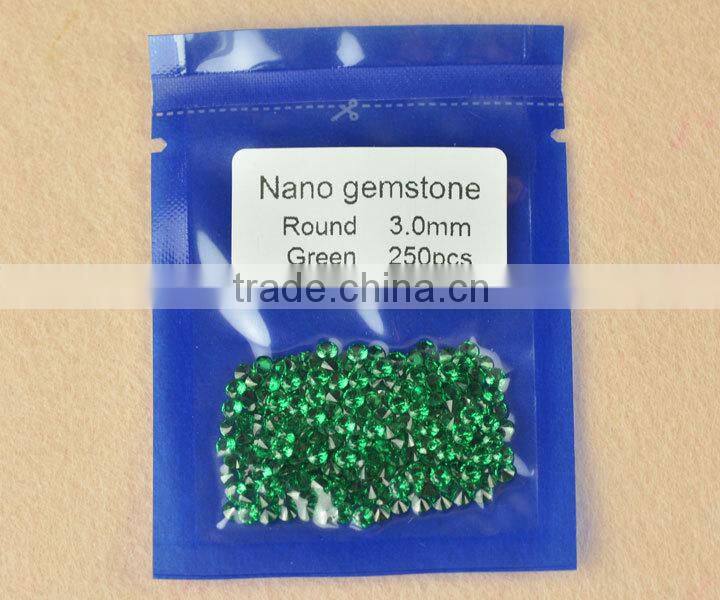 AAA grade 5.5mm round brilliant cut lab created dark green spinel nano semi precious gemstone