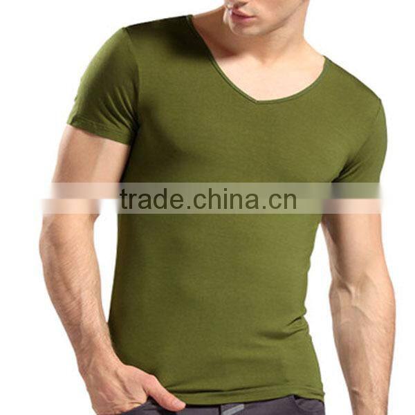 Hot! 2014 New Design Slim Mens V-Neck T shirt for Gym Sports (lyt-040005)