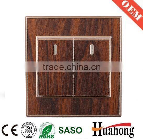 Double 13A multi function grain of wood wall socket with switch