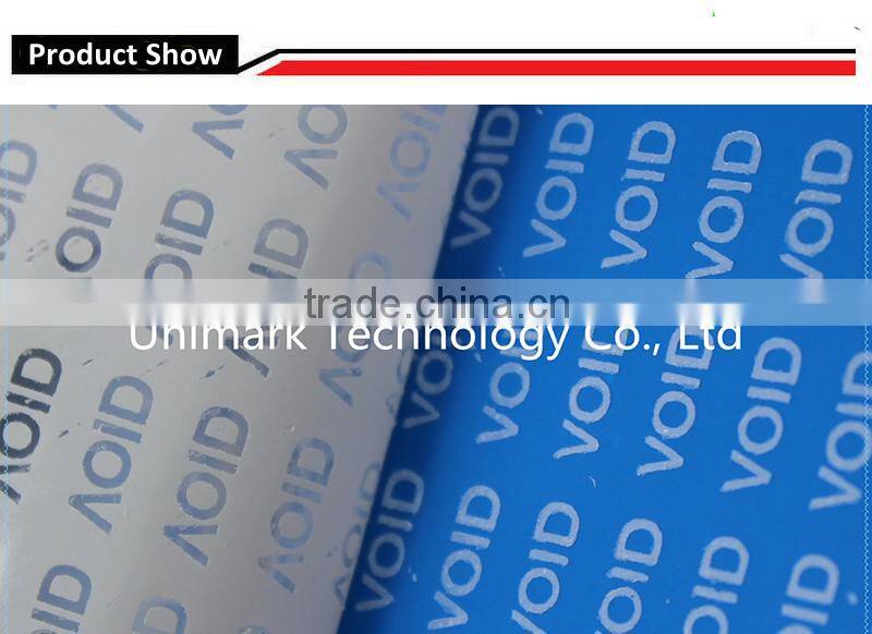 Tamper evident VOID OPENED security labels